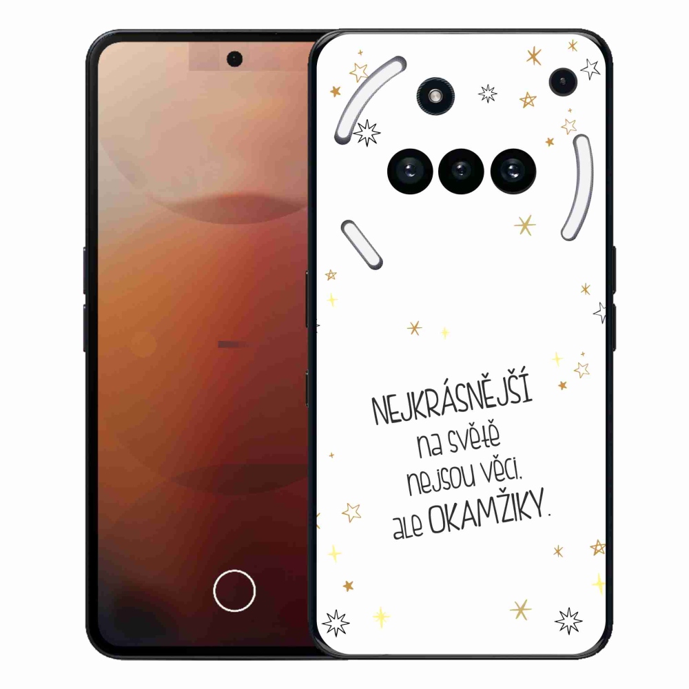 Gelový kryt mmCase na Nothing Phone (3a) - citát 4 bílé pozadí