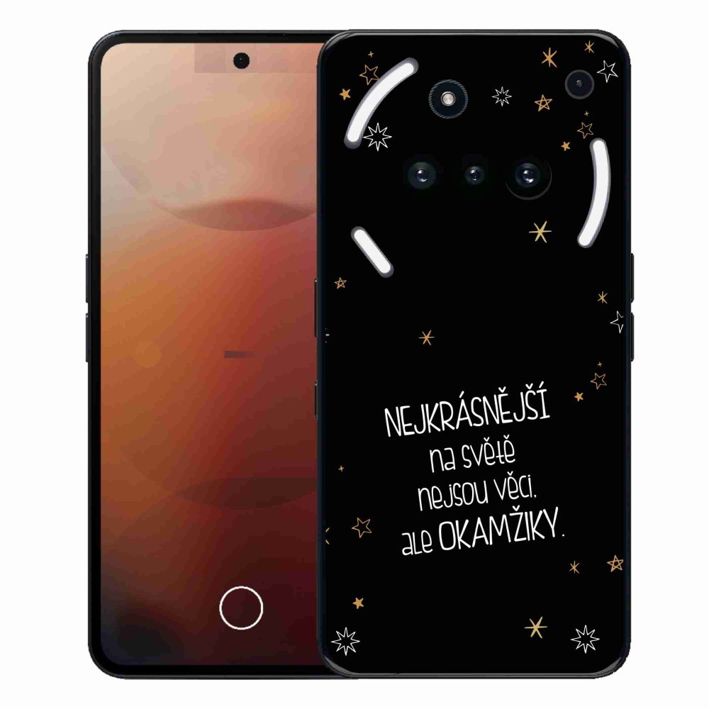 Gelový kryt mmCase na Nothing Phone (3a) - citát 4 černé pozadí