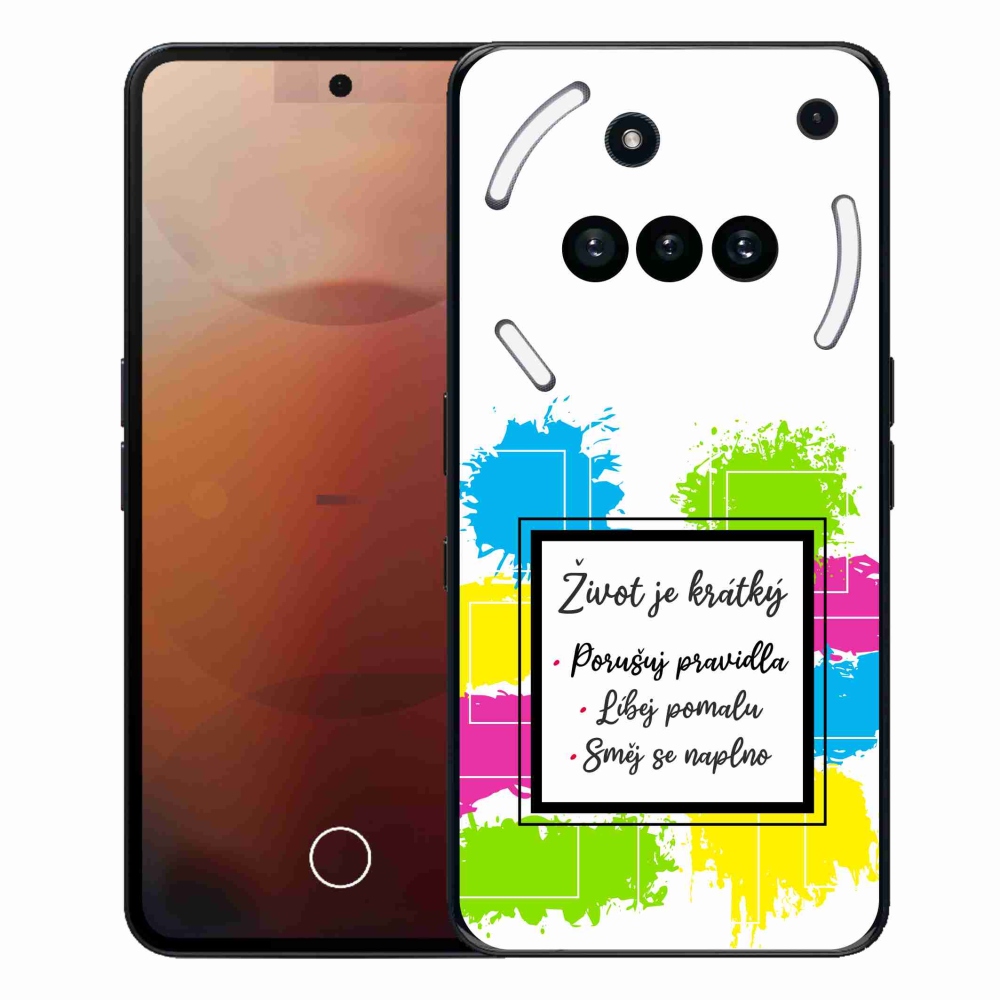 Gelový kryt mmCase na Nothing Phone (3a) - citát 5 bílé pozadí