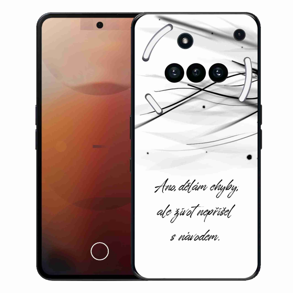Gelový kryt mmCase na Nothing Phone (3a) - citát bílé pozadí