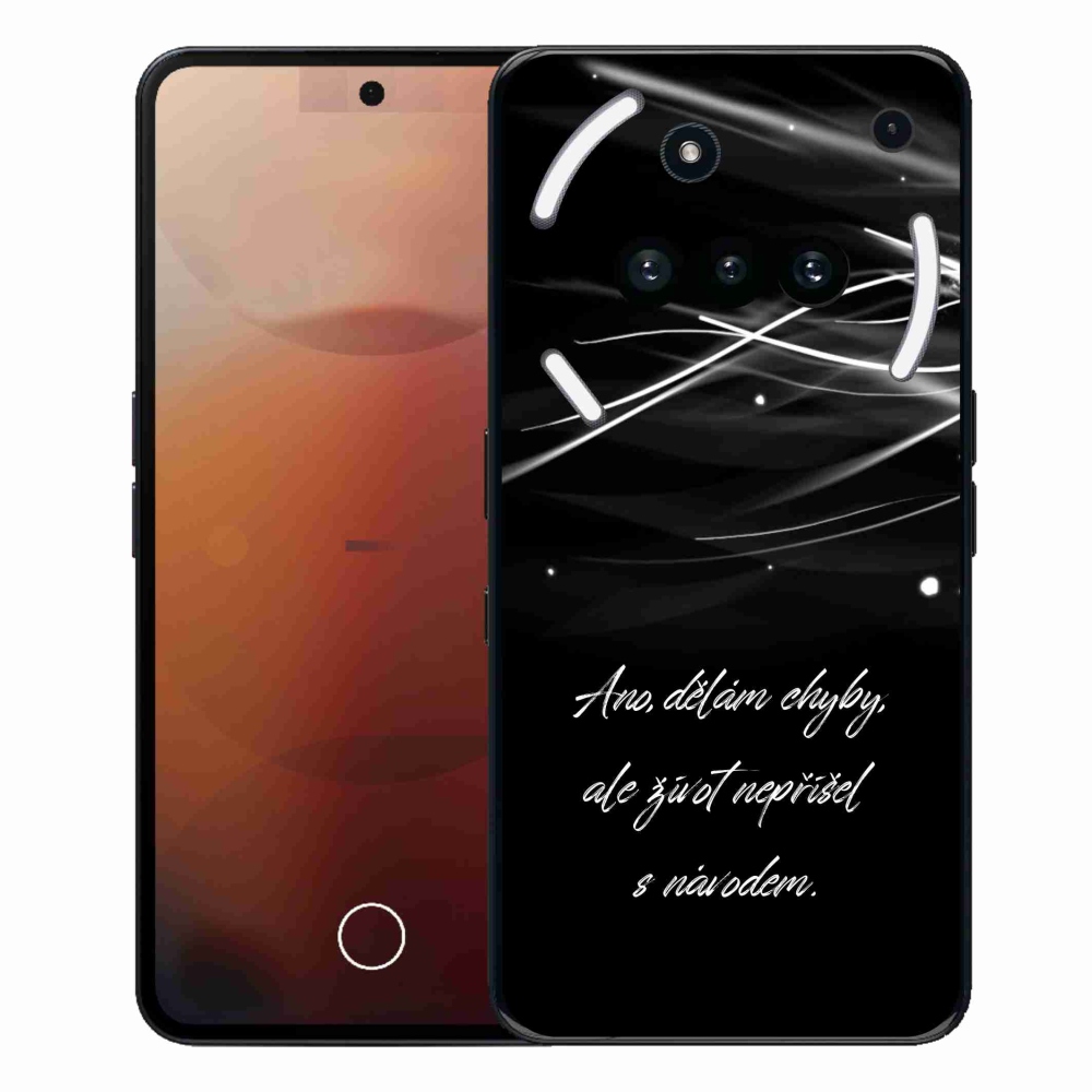 Gelový kryt mmCase na Nothing Phone (3a) - citát černé pozadí