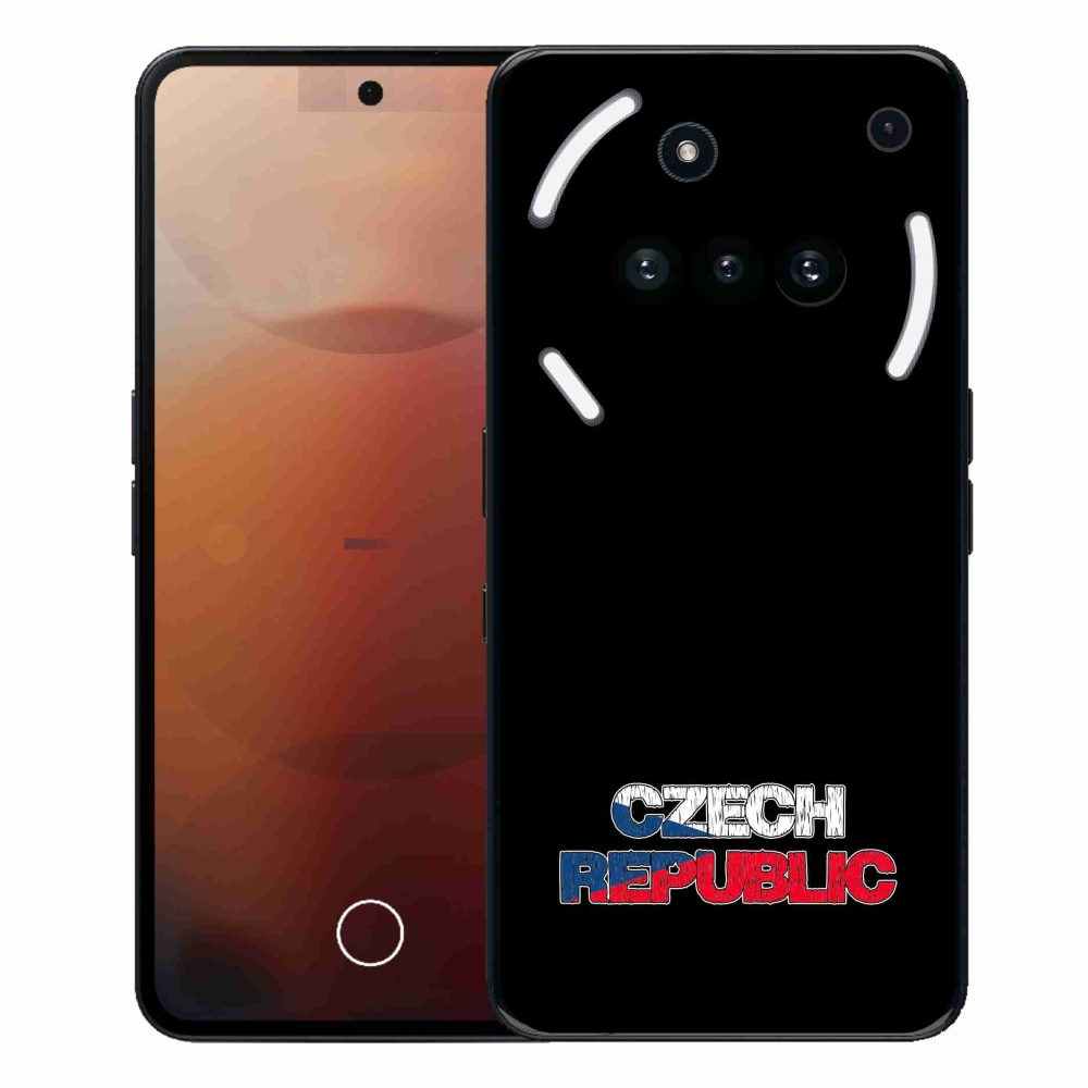 Gelový kryt mmCase na Nothing Phone (3a) - Czech Republic černé pozadí