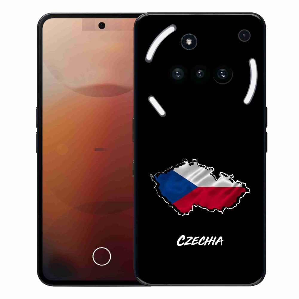 Gelový kryt mmCase na Nothing Phone (3a) - Czechia černé pozadí