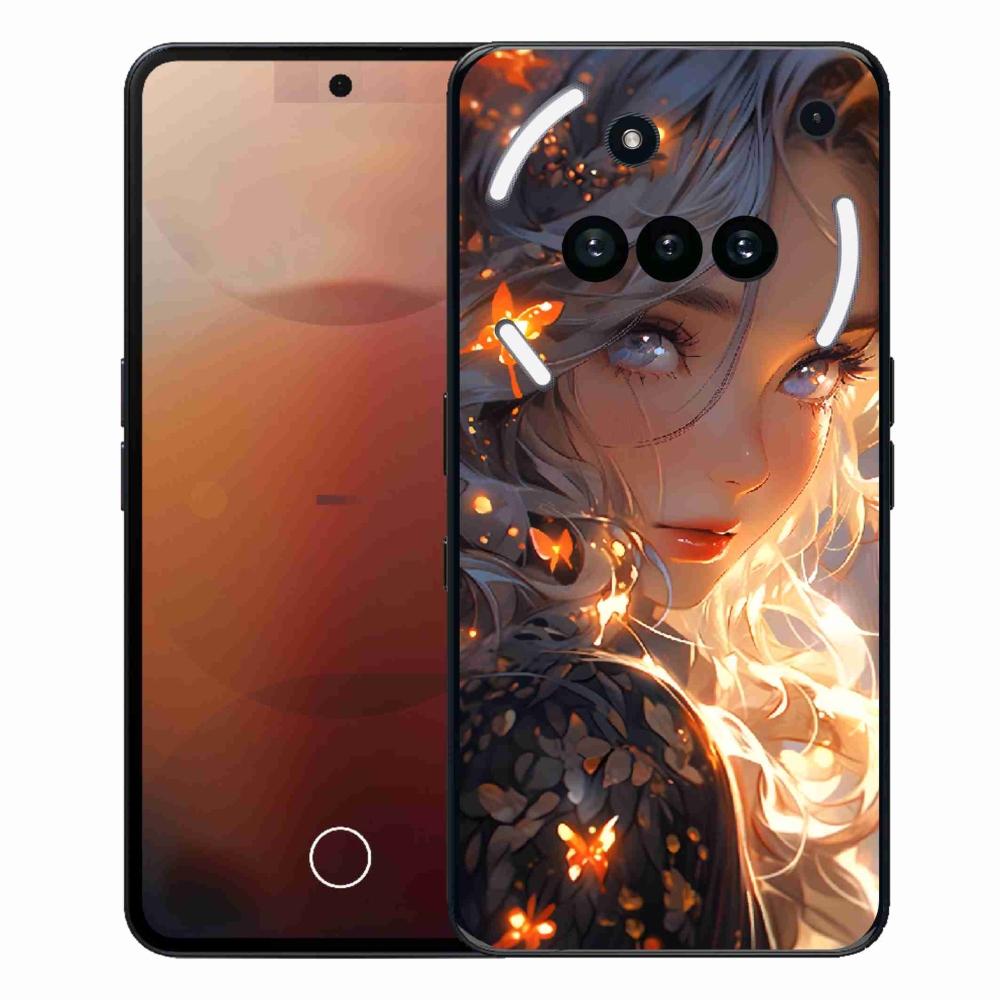 Gelový kryt mmCase na Nothing Phone (3a) - dívka a motýli