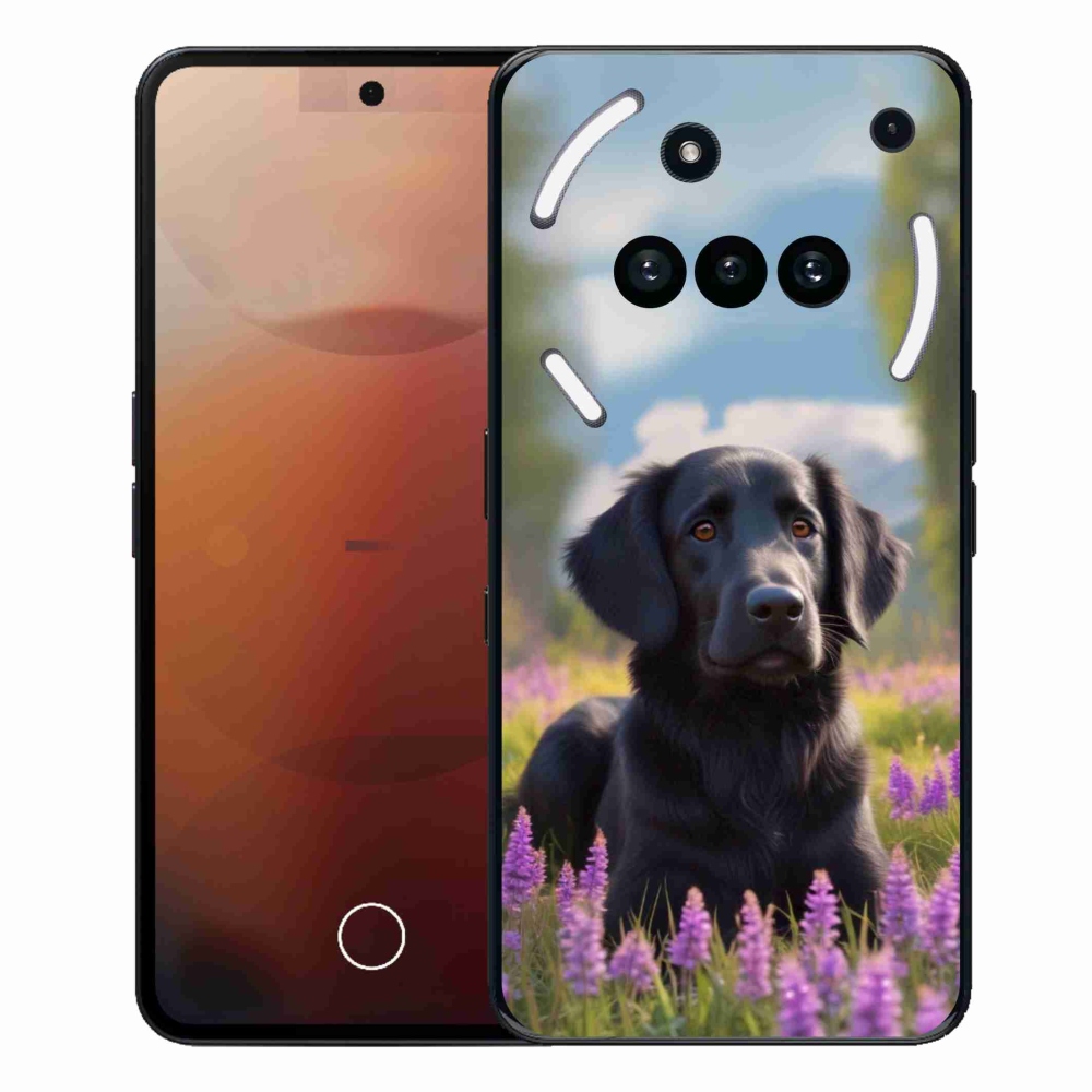 Gelový kryt mmCase na Nothing Phone (3a) - elegantní černý retrívr