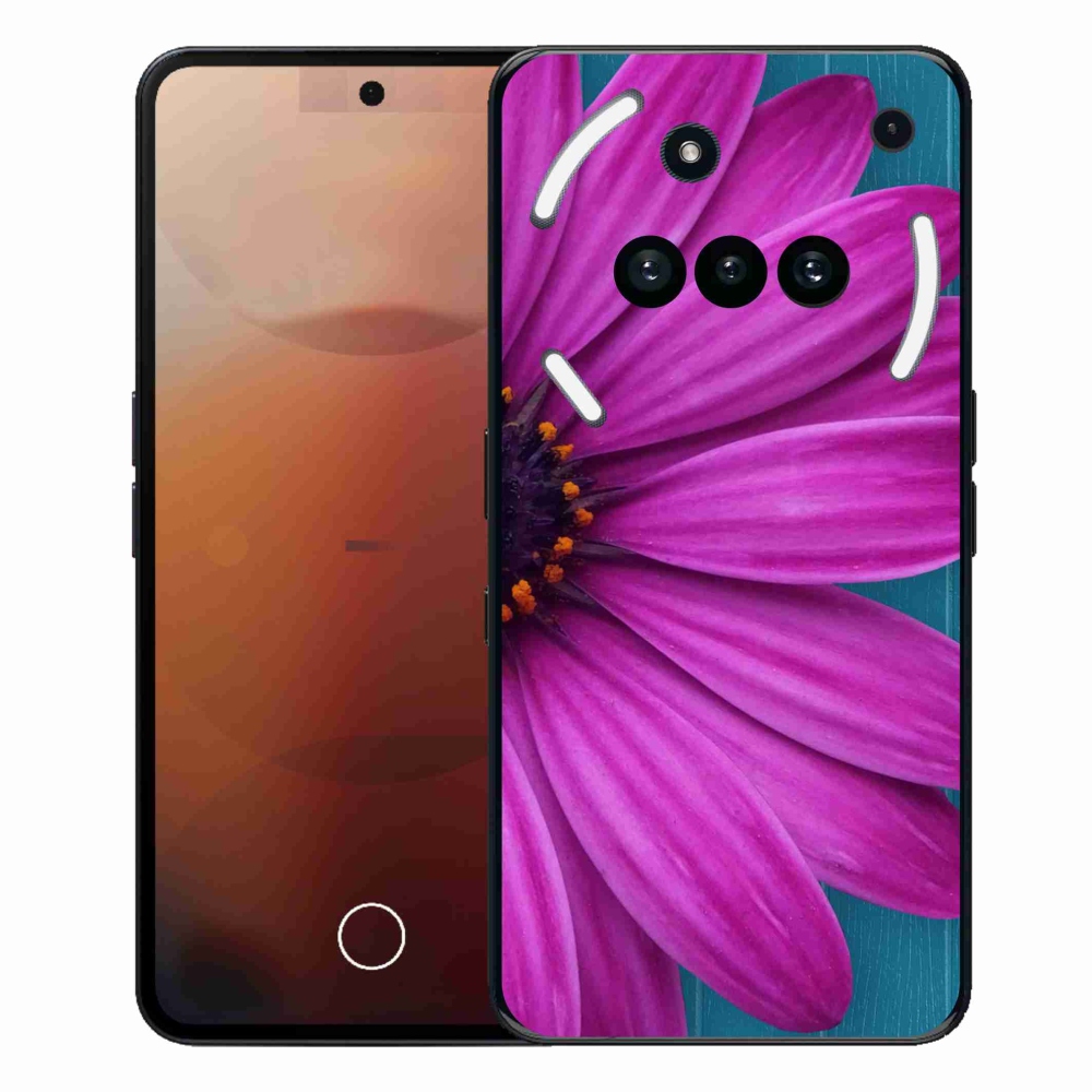 Gelový kryt mmCase na Nothing Phone (3a) - fialová kopretina