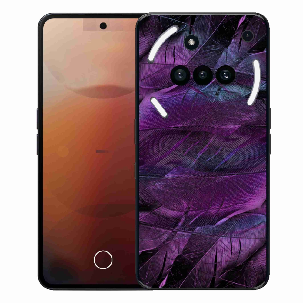 Gelový kryt mmCase na Nothing Phone (3a) - fialová pírka