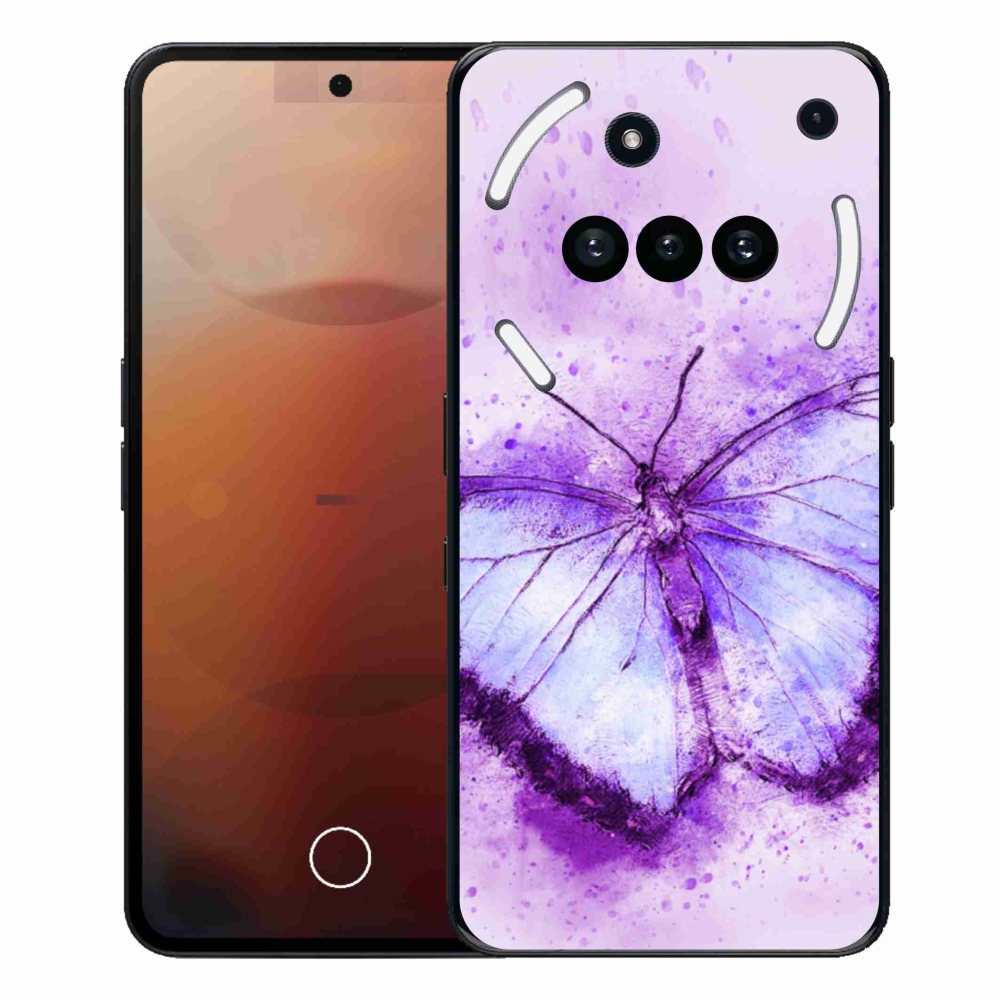 Gelový kryt mmCase na Nothing Phone (3a) - fialový motýl