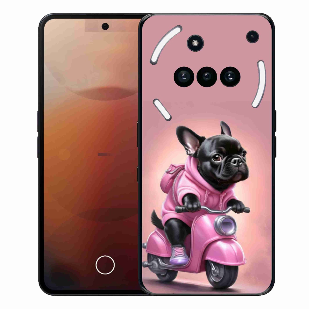 Gelový kryt mmCase na Nothing Phone (3a) - francouzský buldoček na skútru
