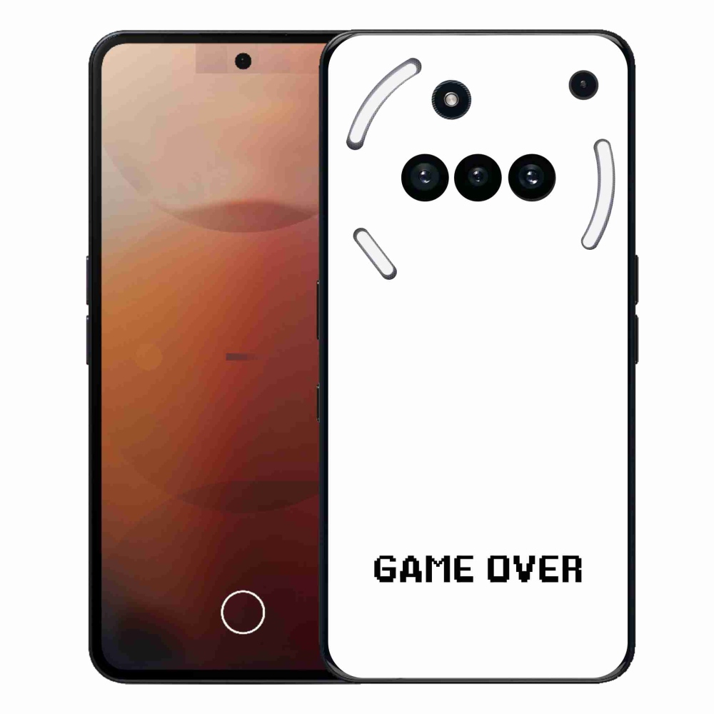 Gelový kryt mmCase na Nothing Phone (3a) - game over bílé pozadí