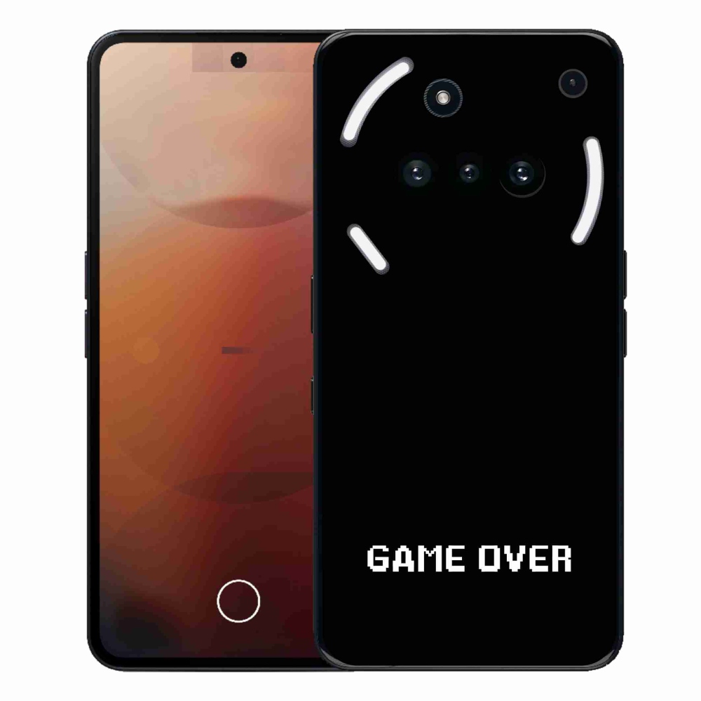 Gelový kryt mmCase na Nothing Phone (3a) - game over černé pozadí