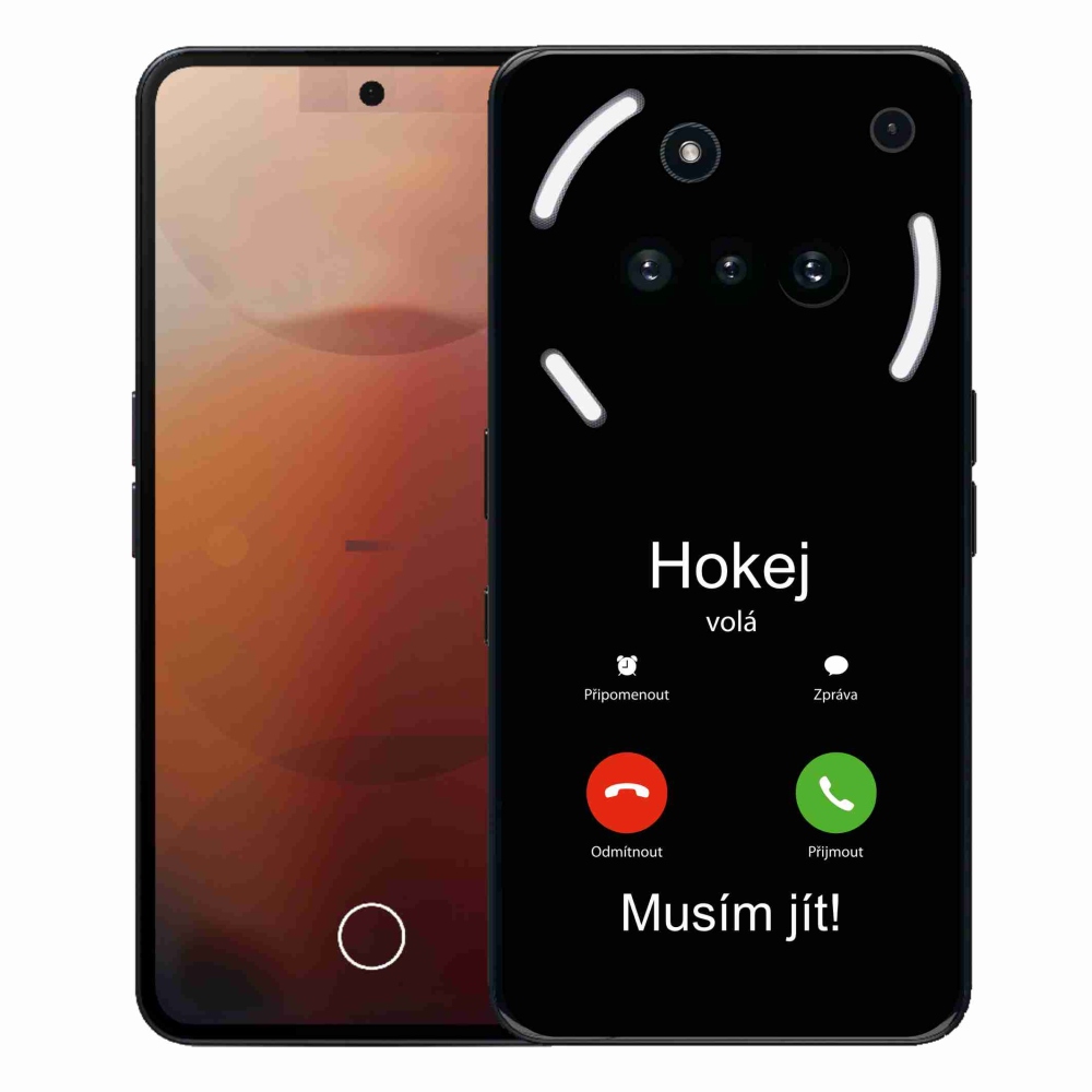 Gelový kryt mmCase na Nothing Phone (3a) - hokej volá černé pozadí