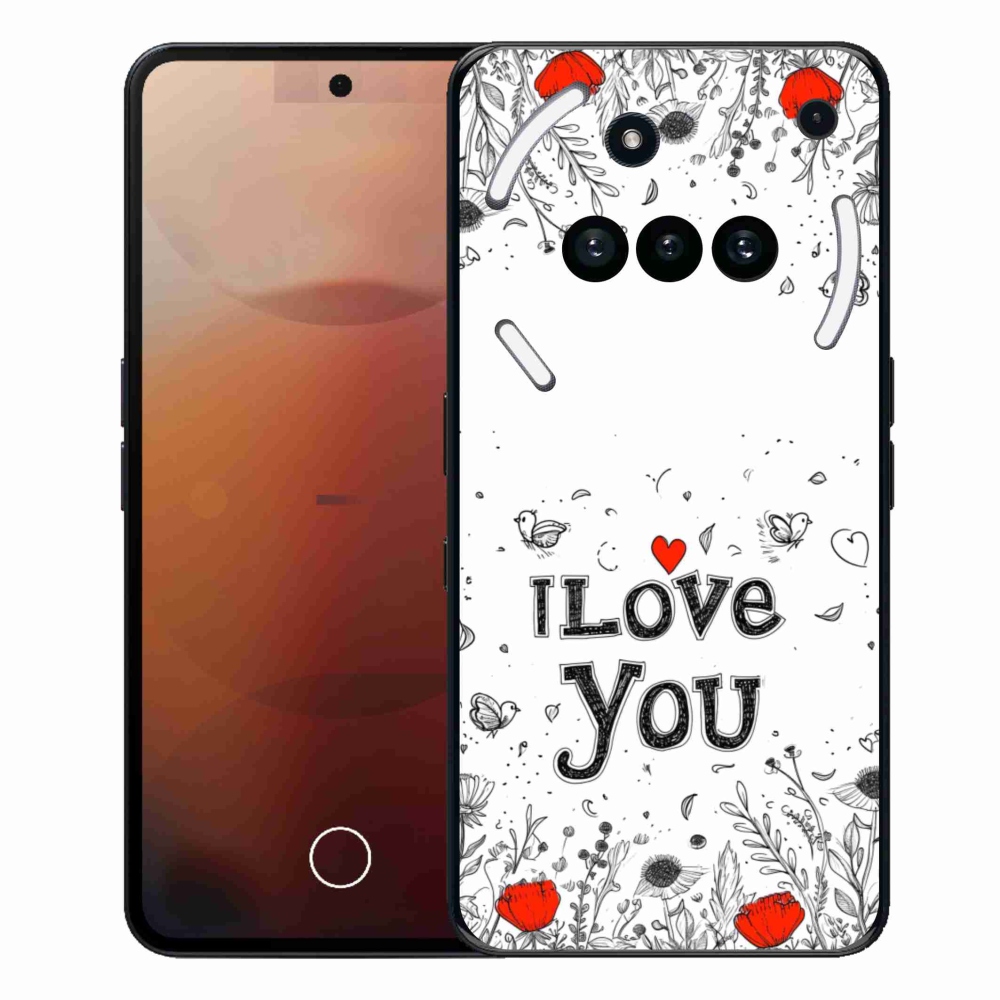 Gelový kryt mmCase na Nothing Phone (3a) - I love you bílé pozadí