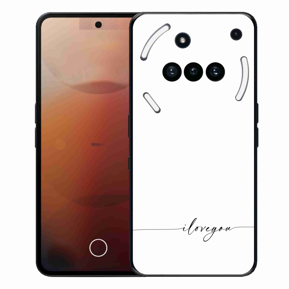 Gelový kryt mmCase na Nothing Phone (3a) - I love you bílé pozadí