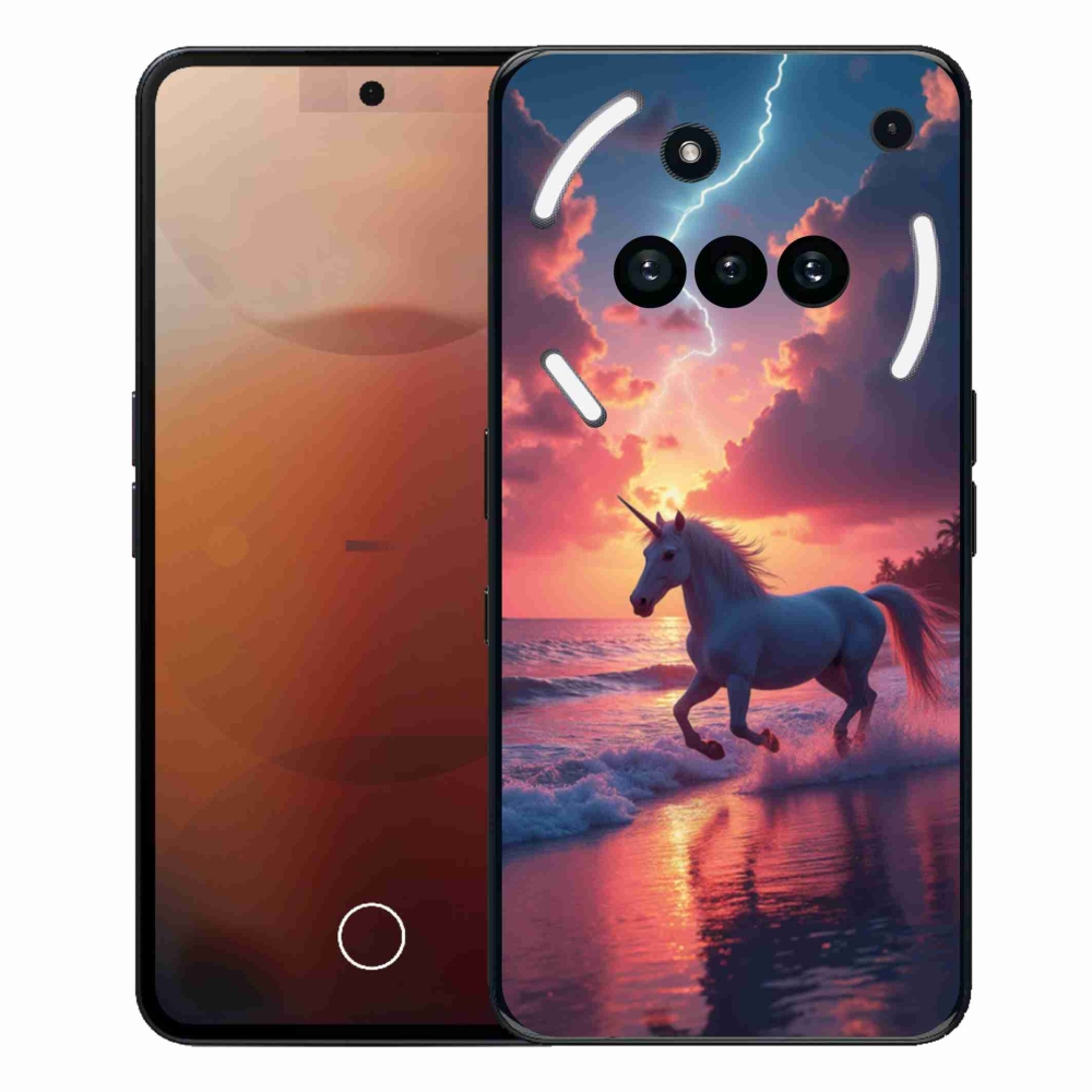 Gelový kryt mmCase na Nothing Phone (3a) - jednorožec na pláži