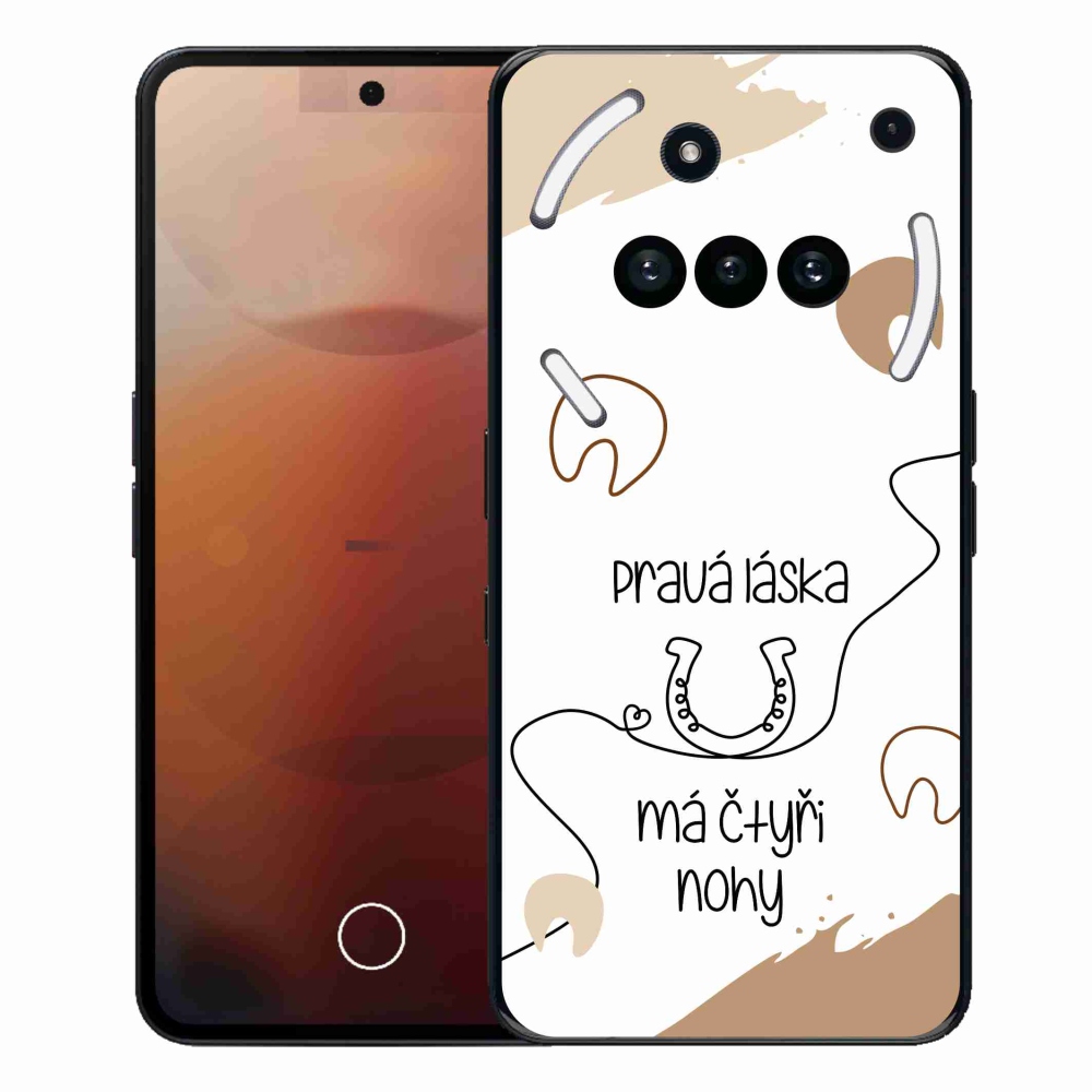 Gelový kryt mmCase na Nothing Phone (3a) - koňský motiv bílé pozadí