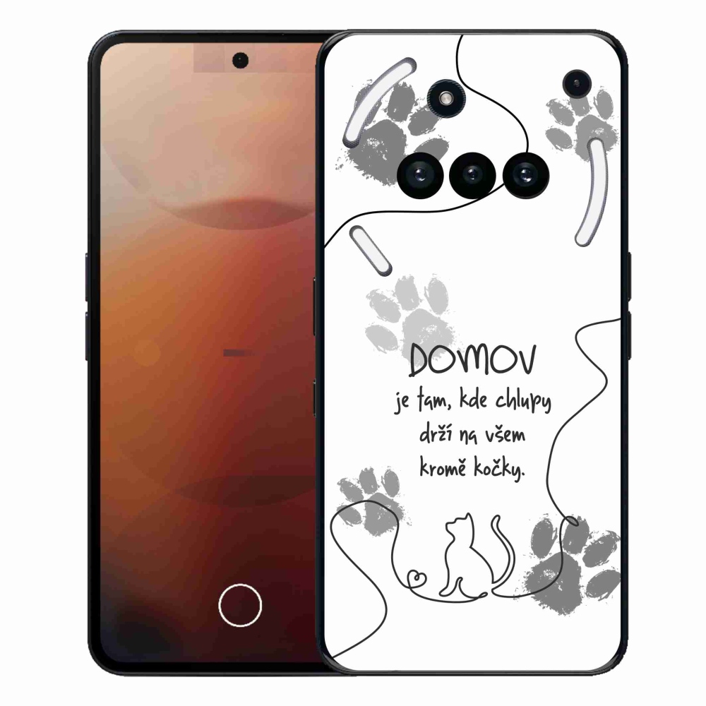 Gelový kryt mmCase na Nothing Phone (3a) - kočičí motiv bílé pozadí