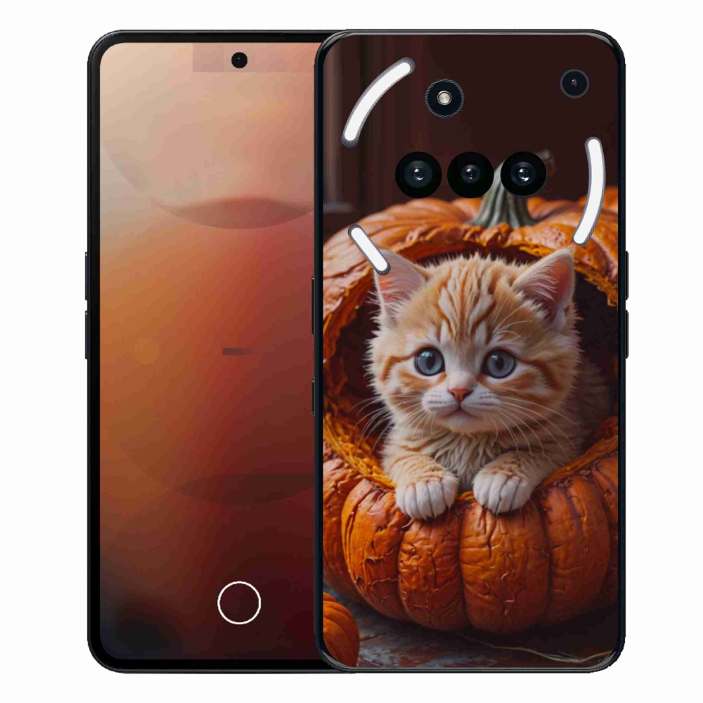 Gelový kryt mmCase na Nothing Phone (3a) - kotě a dýně 2