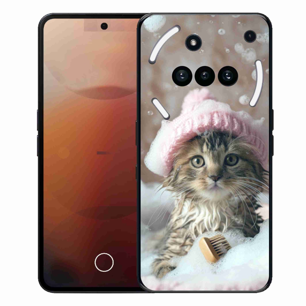 Gelový kryt mmCase na Nothing Phone (3a) - kotě a koupel