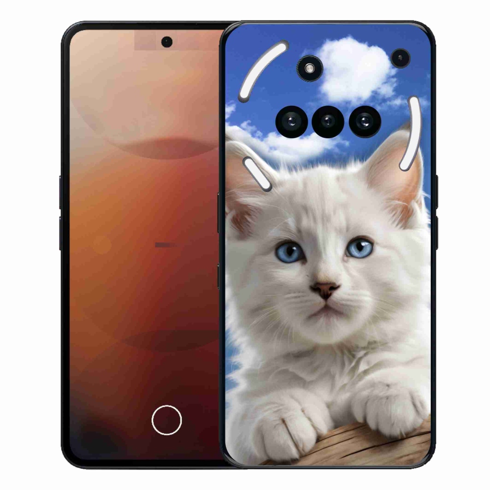 Gelový kryt mmCase na Nothing Phone (3a) - kotě a oblaka