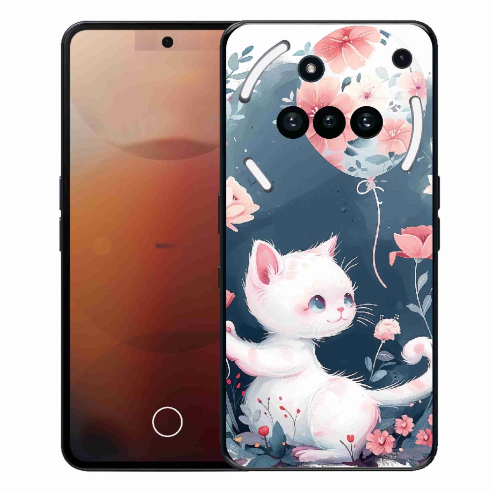 Gelový kryt mmCase na Nothing Phone (3a) - kotě s balónkem