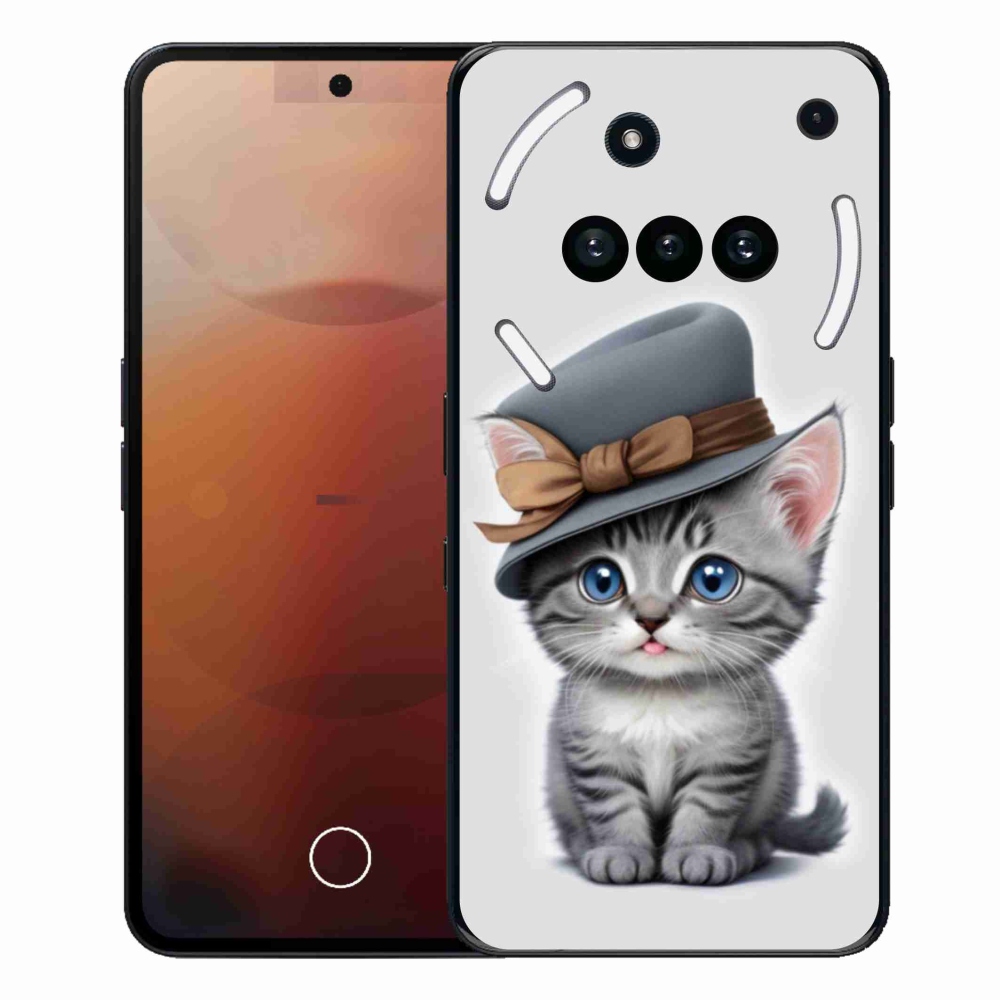 Gelový kryt mmCase na Nothing Phone (3a) - kotě s kloboukem