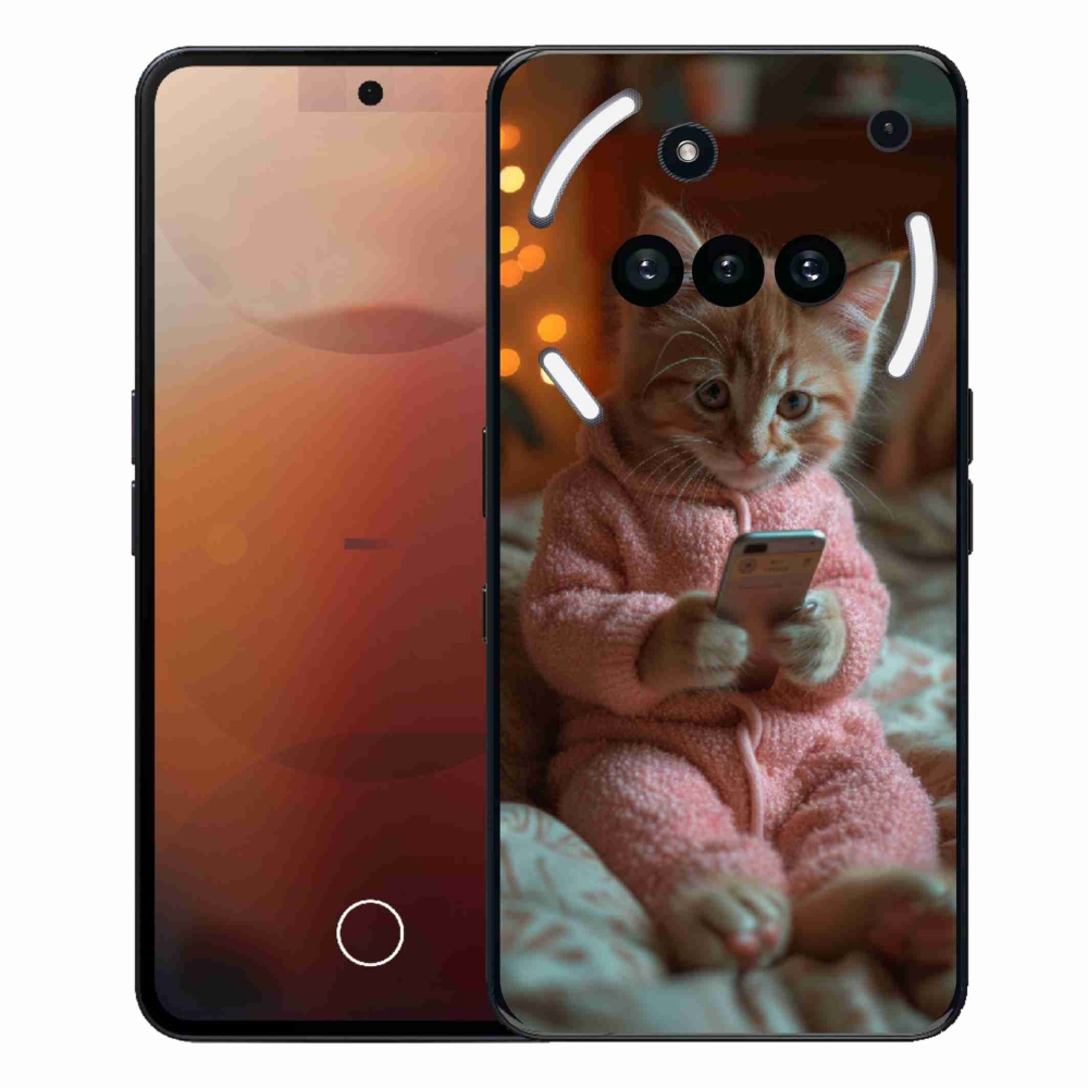 Gelový kryt mmCase na Nothing Phone (3a) - kotě s mobilem
