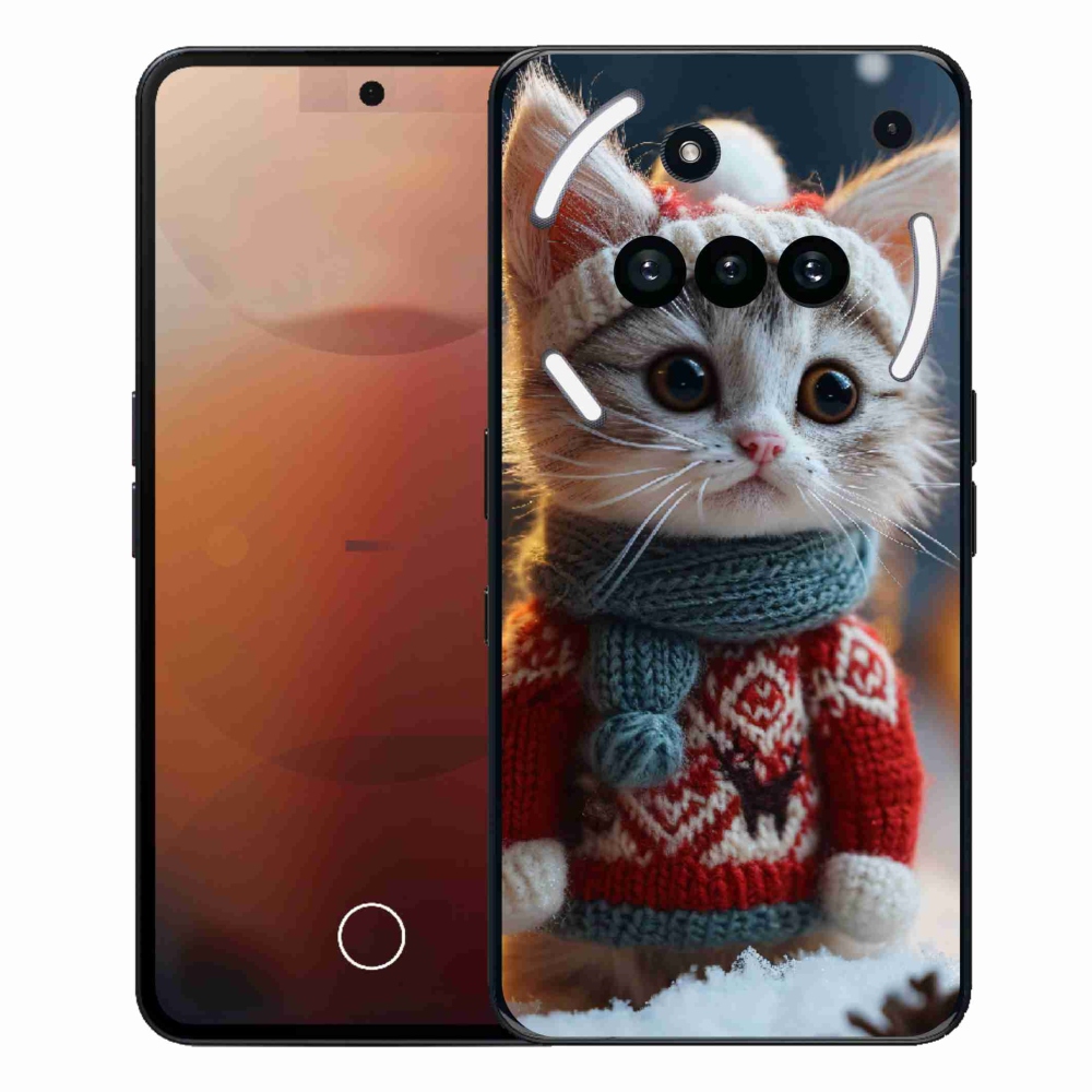 Gelový kryt mmCase na Nothing Phone (3a) - kotě ve svetru
