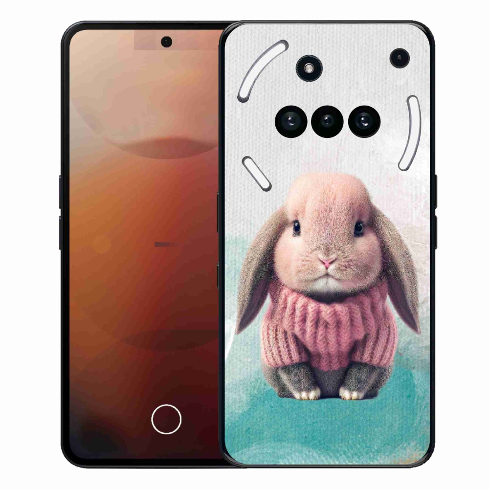 Gelový kryt mmCase na Nothing Phone (3a) - králíček ve svetru