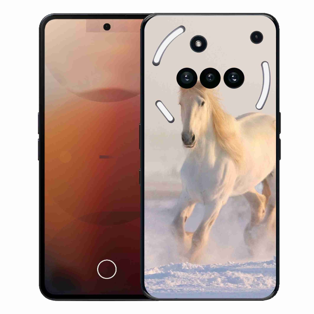 Gelový kryt mmCase na Nothing Phone (3a) - kůň ve sněhu