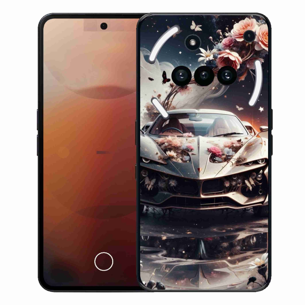 Gelový kryt mmCase na Nothing Phone (3a) - květinový sportovní vůz