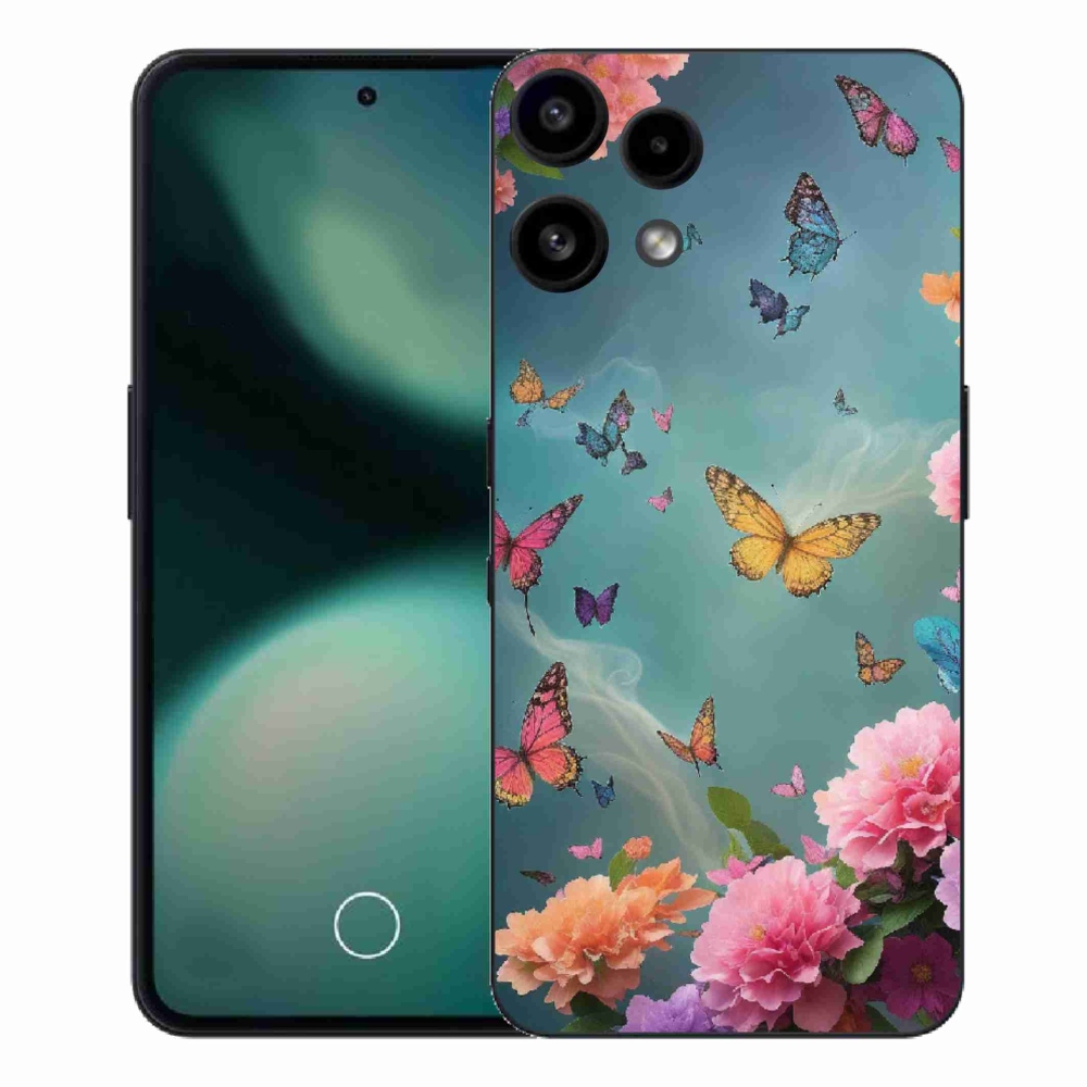 Gelový kryt mmCase na Nothing Phone (3a) Lite - barevné květy a motýli