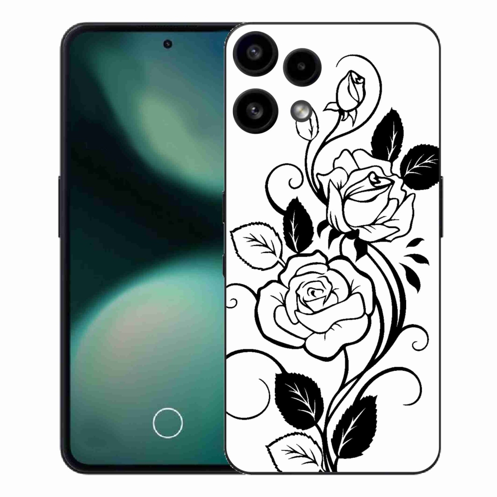 Gelový kryt mmCase na Nothing Phone (3a) Lite - černobílá růže