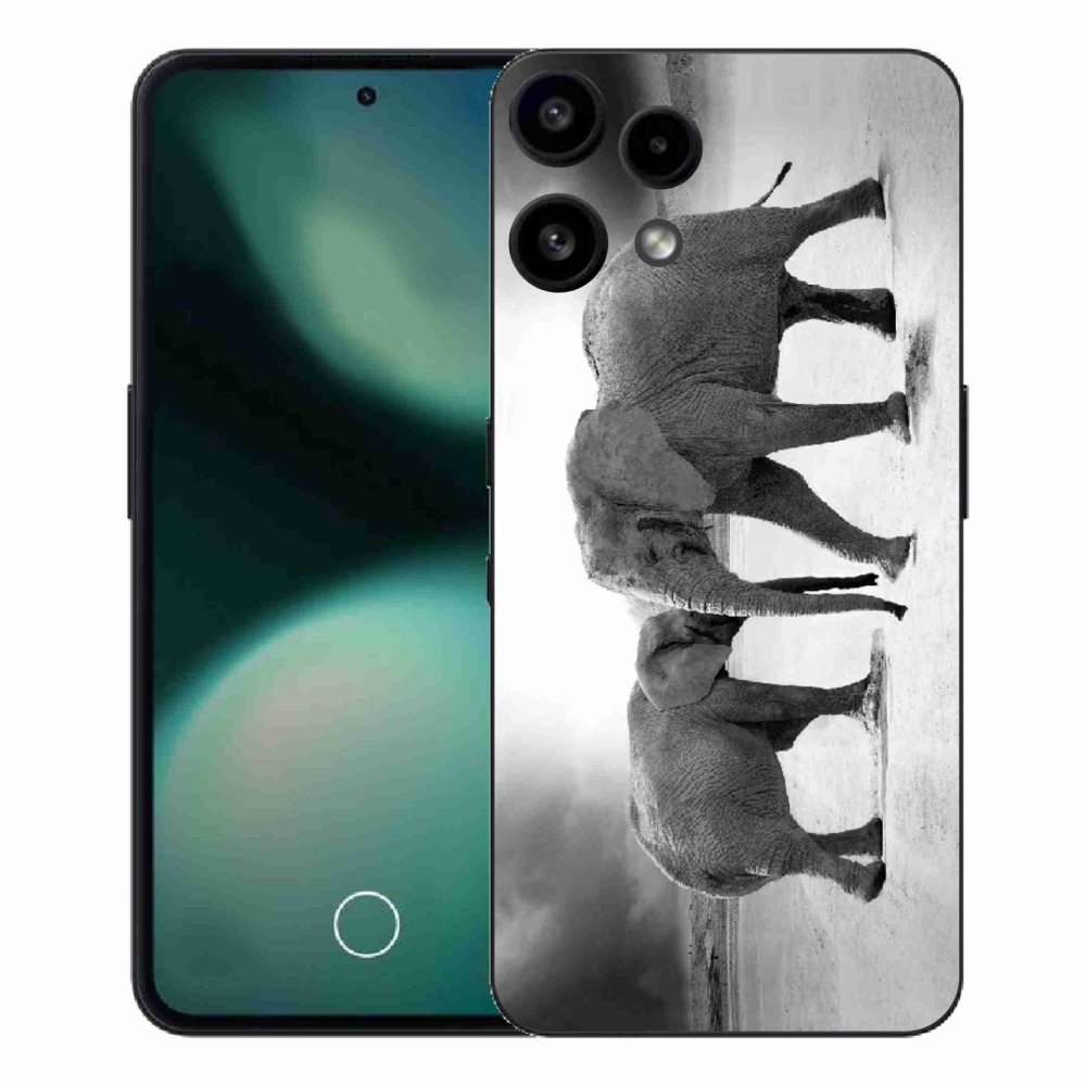 Gelový kryt mmCase na Nothing Phone (3a) Lite - černobílí sloni