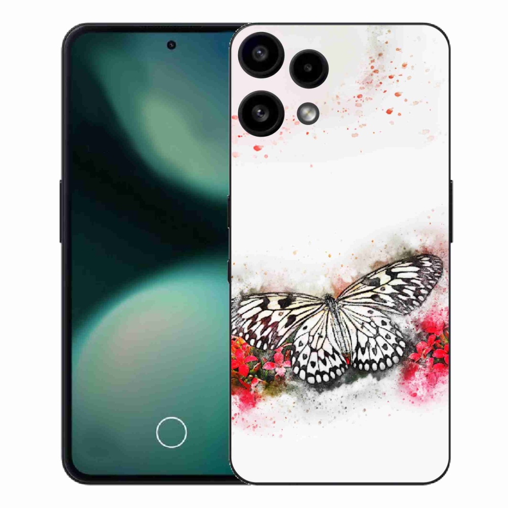 Gelový kryt mmCase na Nothing Phone (3a) Lite - černobílý motýl