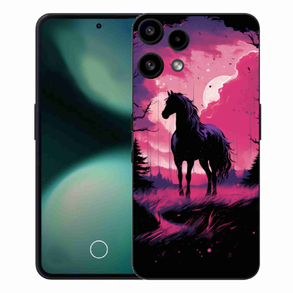Gelový kryt mmCase na Nothing Phone (3a) Lite - černý kreslený kůň 1