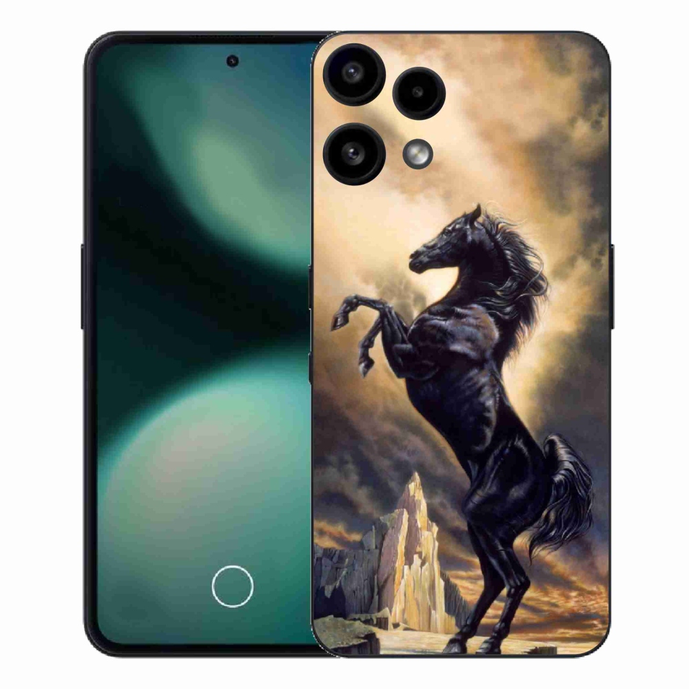 Gelový kryt mmCase na Nothing Phone (3a) Lite - černý kreslený kůň