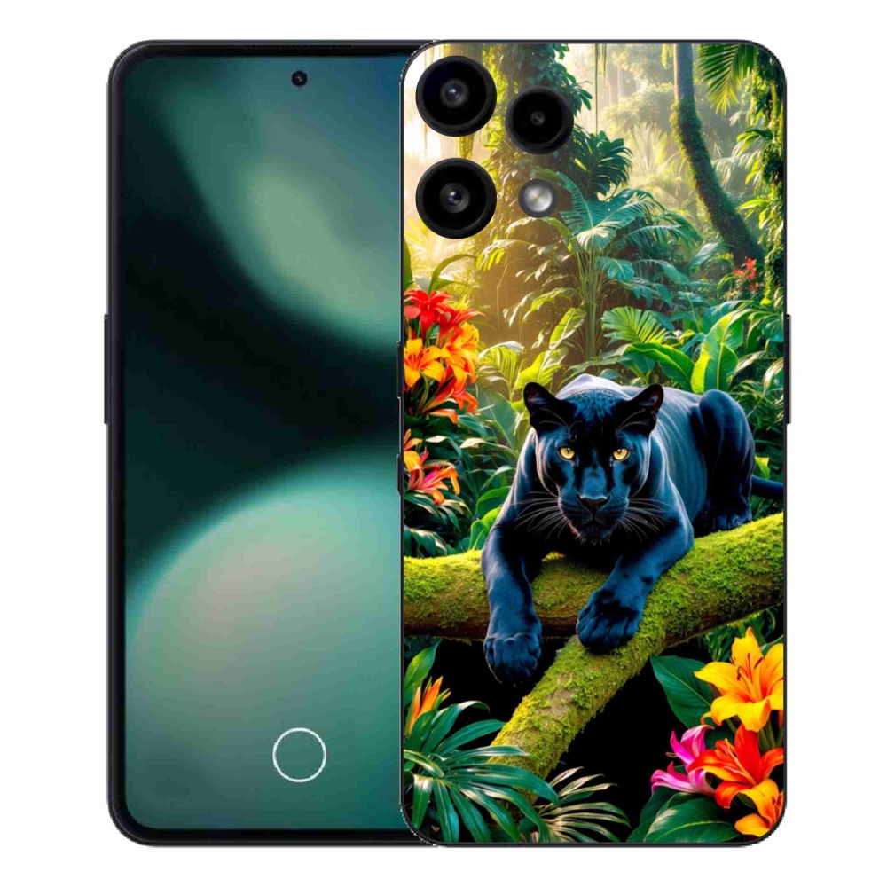 Gelový kryt mmCase na Nothing Phone (3a) Lite - černý panter v džungli