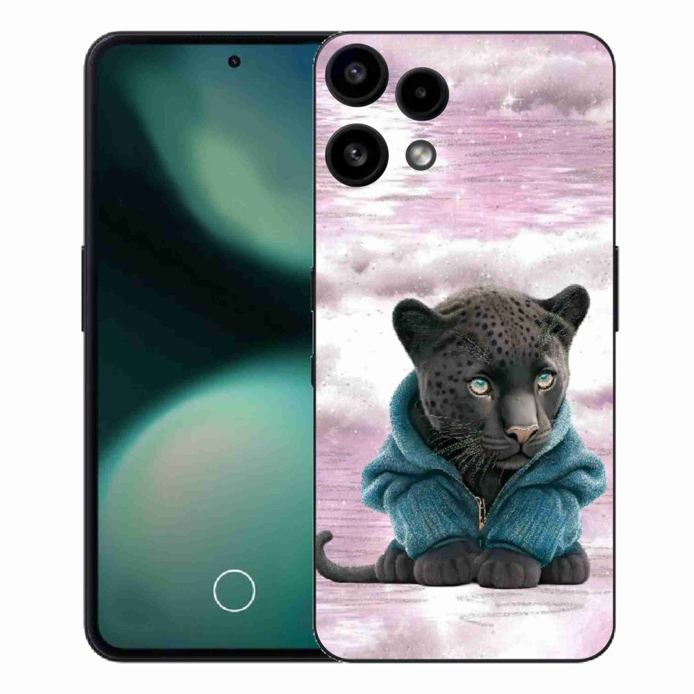 Gelový kryt mmCase na Nothing Phone (3a) Lite - černý panter ve svetru