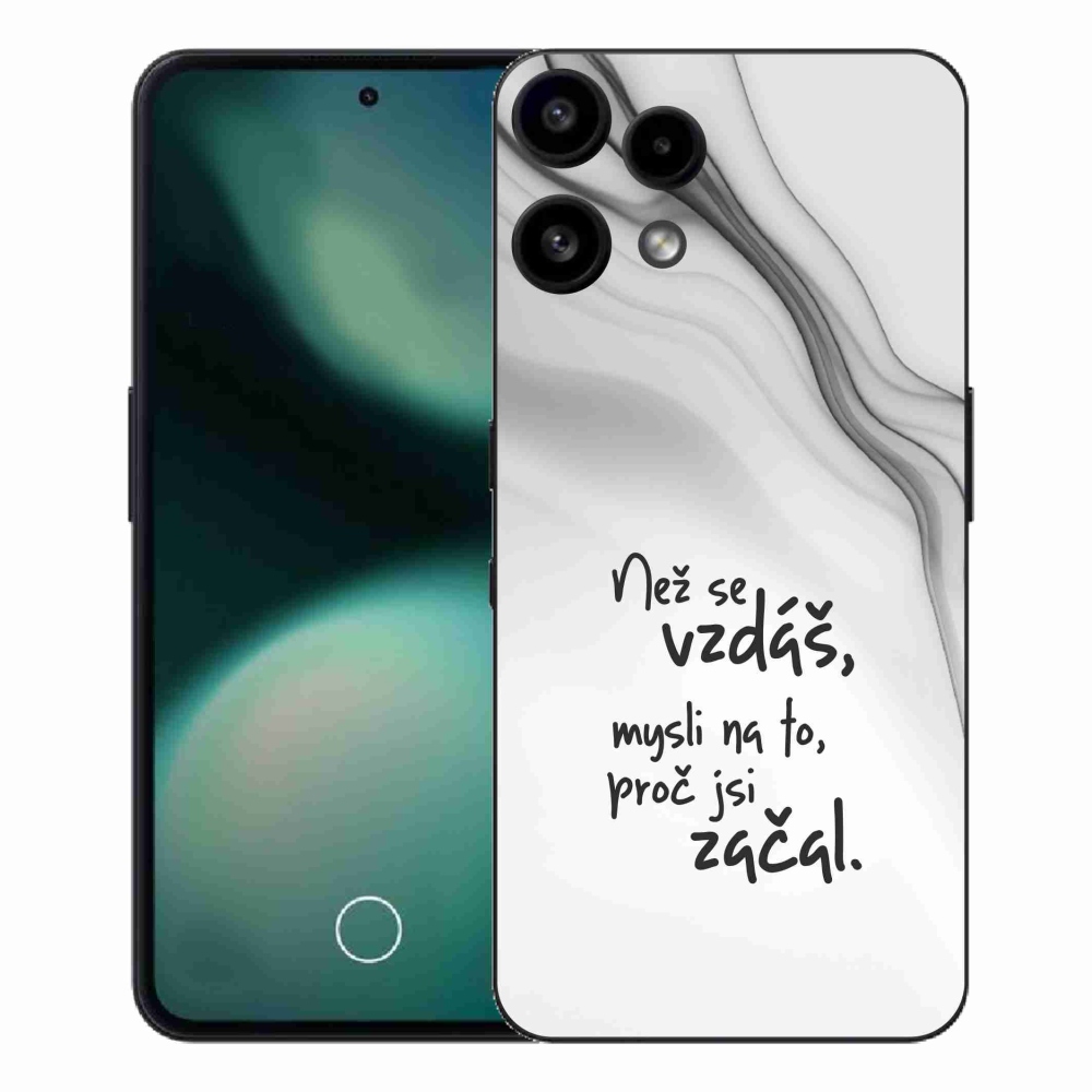 Gelový kryt mmCase na Nothing Phone (3a) Lite - citát 2 bílé pozadí