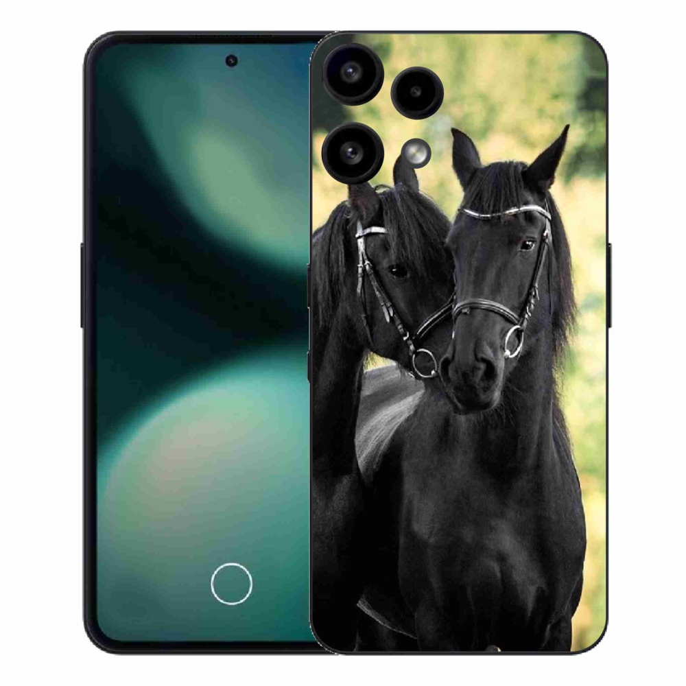 Gelový kryt mmCase na Nothing Phone (3a) Lite - dva černí koně