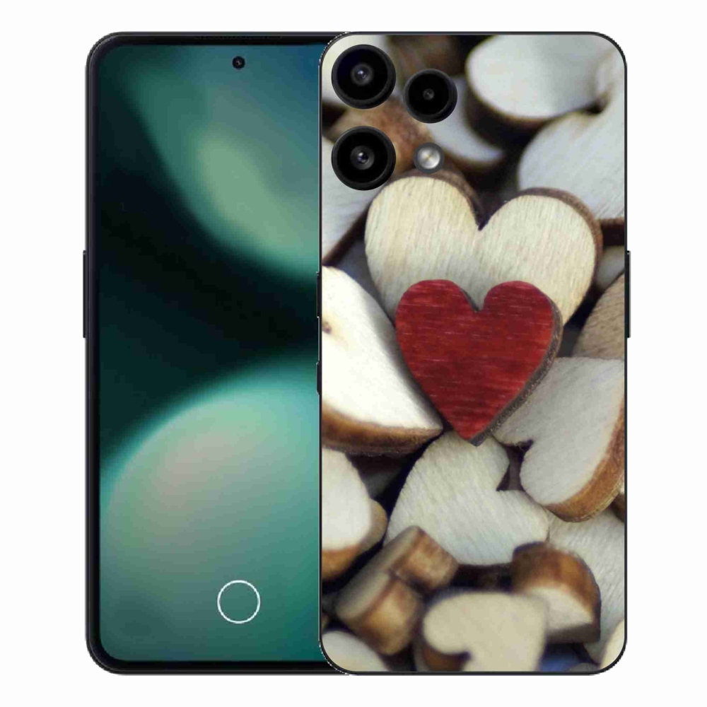 Gelový kryt mmCase na Nothing Phone (3a) Lite - gravírované červené srdce 