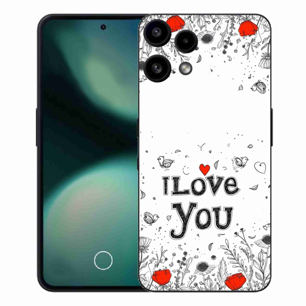 Gelový kryt mmCase na Nothing Phone (3a) Lite - I love you bílé pozadí