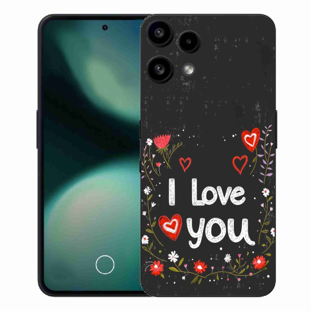 Gelový kryt mmCase na Nothing Phone (3a) Lite - I love you černé pozadí