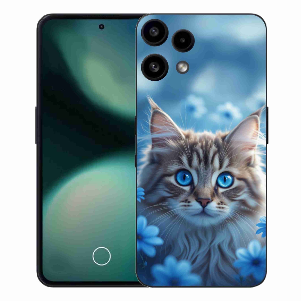 Gelový kryt mmCase na Nothing Phone (3a) Lite - koťátko v modrých květech