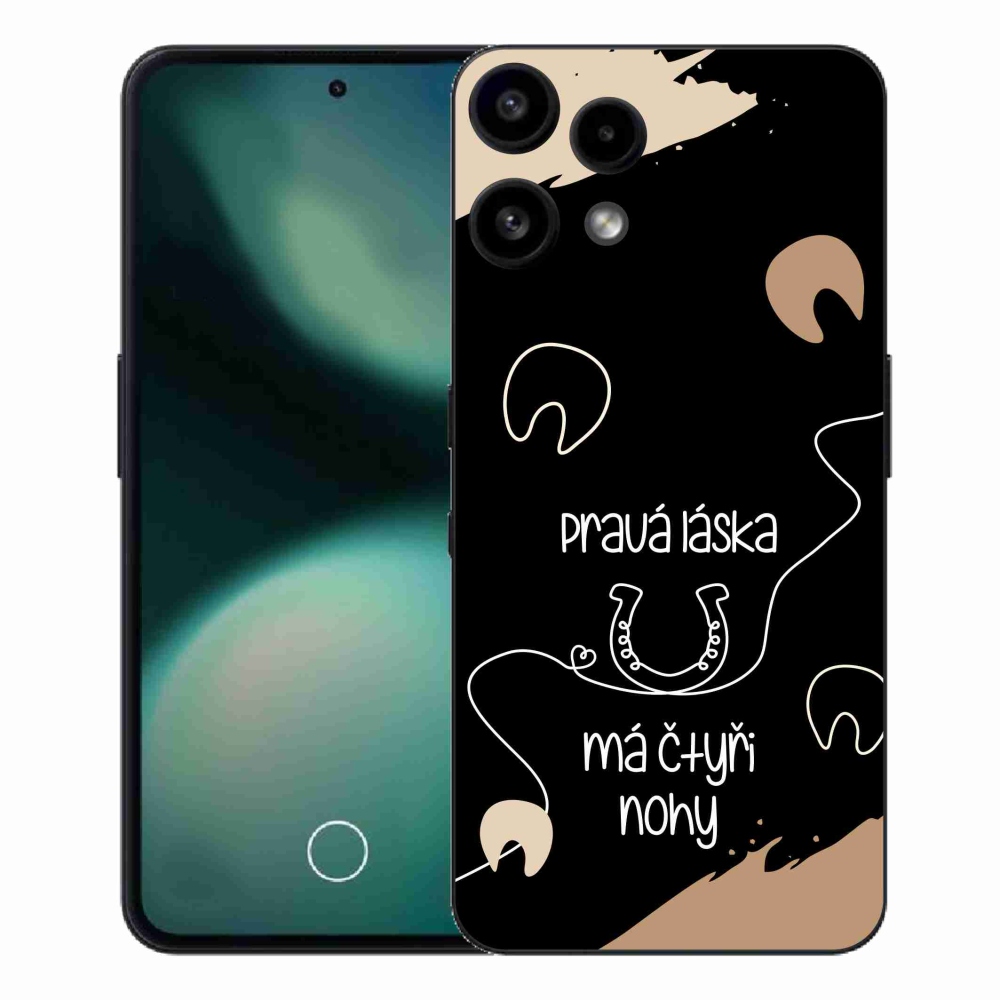 Gelový kryt mmCase na Nothing Phone (3a) Lite - koňský motiv černé pozadí