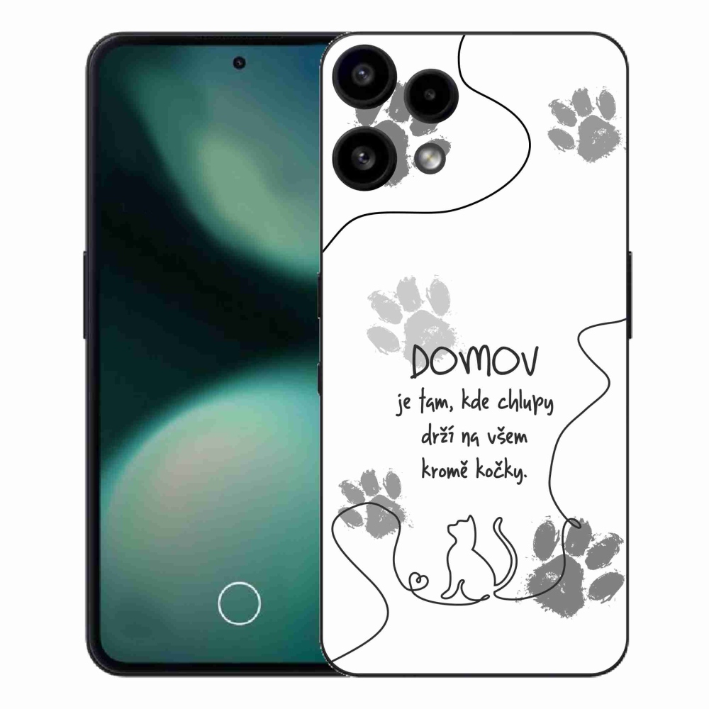 Gelový kryt mmCase na Nothing Phone (3a) Lite - kočičí motiv bílé pozadí
