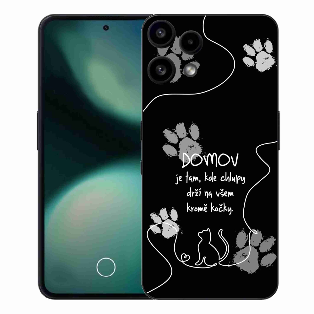 Gelový kryt mmCase na Nothing Phone (3a) Lite - kočičí motiv černé pozadí