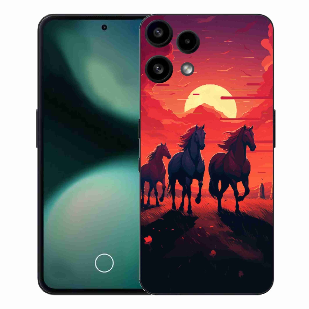 Gelový kryt mmCase na Nothing Phone (3a) Lite - koně a západ slunce