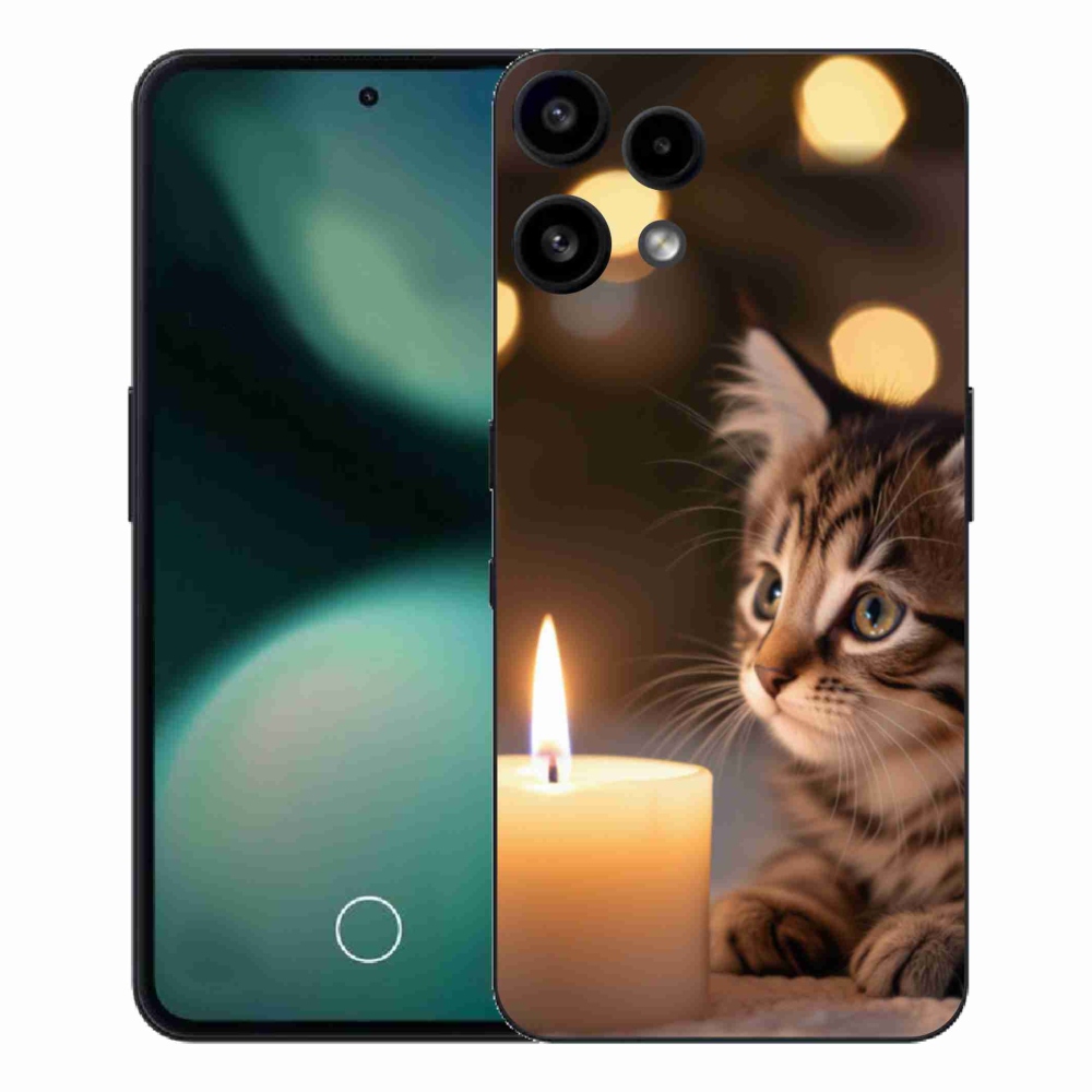 Gelový kryt mmCase na Nothing Phone (3a) Lite - kotě a svíčka